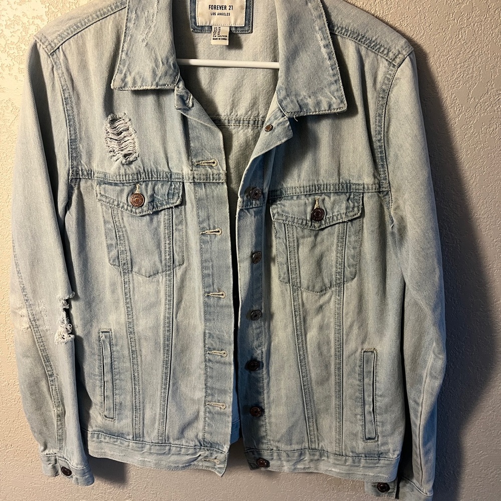 Forever 21 Light Blue Denim Jacket, Size Medium